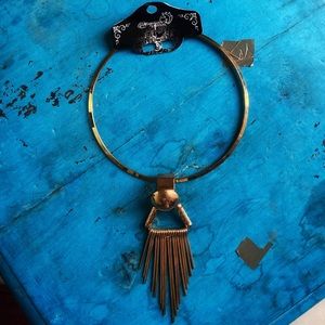Fringe Tassel Metallic Choker Necklace